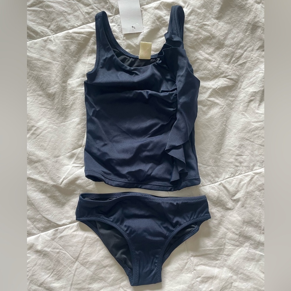 NWT - Crewcuts Girls Tankini - Navy Blue - Size: 2